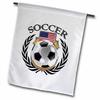 3dRose USA Soccer Ball with Fan Crest Polyester Garden Flag