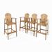 Malibu Outdoor Acacia Wood Adirondack Barstools Set of 4 Natural Stained