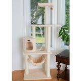 Armarkat 70-in real wood Cat Furniture Ultra thick Faux Fur Covered Cat Condo House A7005 Beige