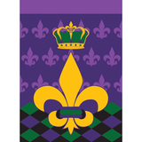 Magnolia Garden Flags M010044 13 x 18 in. Crowned Fleur De Lis Polyester Garden Flag