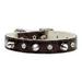 Mirage Pet Faux Snake Skin Crystal and Spike Collars Chocolate 12