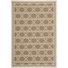 SAFAVIEH Courtyard Allison Geometric Bordered Indoor/Outdoor Area Rug 5 3 x 7 7 Brown/Bone