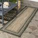 SAFAVIEH Courtyard Ercan Striped Indoor/Outdoor Runner 2 3 x 10 Natural/Black