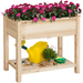 Topeakmart 34 x 18 x 30 Beige Fir Planter Box