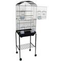 Ymlgroup 6804 3 by 8 Bar Spacing Tall Shall Top Small Bird Cage with Stand - 18 x14 in Black