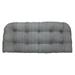 RSH DÃ©cor Indoor Outdoor Single Tufted Wicker Loveseat Cushion Standard Dawson Pewter Black Plaid Check