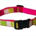Sassy Dog Wear STRIPE-NEON PINK1-C Multi Stripe Dog Collar Neon Pink - Extra Small