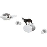 TRIXIE Plush & Sisal Cover Cat Perch with Steps Hammock & Condo 4 Piece Set Gray-White