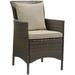 Conduit Outdoor Patio Wicker Rattan Dining Armchair (2801-BRN-BEI)