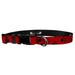 Deluxe Adjustable Dog Collar: Medium Puppy Paws Black on Red 3/4 inch Sublimated Polyester by Moose Pet Wear