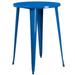 Bowery Hill Metal Patio Bistro Table in Blue
