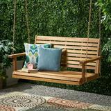 Noble House Tasmania Outdoor Acacia Wood Porch Swing in Teak