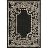 SAFAVIEH Courtyard Claire Rooster Indoor/Outdoor Area Rug 4 x 5 7 Black/Sand