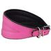 Dogs My Love Real Leather Extra Wide Padded Tapered Dog Collar (13.25 -15.25 Neck; 2.5 Wide Pink)