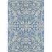 Couristan 2 x 3.5 Sapphire Blue and Ivory Traditional Rectangular Outdoor Area Throw Rug