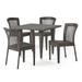 Dawn Outdoor 5-Piece 4 Seater Wicker and Iron Dining Set