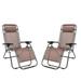 UBesGoo 2PCS Outdoor Folding Chaise Lounge Zero Gravity Chairs with Saucer