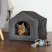 Cozy Cottage House Shaped Pet Bed Ã¢Â€Â“ Gray 19 x 18.5 x 17