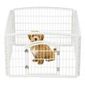 IRIS USA 24 Exercise 4-Panel Pet Playpen with Door Dog Playpen Puppy Playpen for Small and Medium Dogs Keep Pets Secure Easy Assemble Rust-Free Heavy-Duty Molded Plastic Customizable White