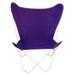 CC Outdoor Living 35 Retro Style Outdoor Patio Butterfly Chair with Purple Cotton Duck Fabric Cover