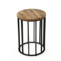 Cascada Outdoor Acacia Wood 15 Accent Table with Antique Finished Iron Accents Natural Finish