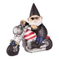 Summerfield Terrace BIKER GNOME SOLAR STATUE