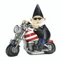 Summerfield Terrace BIKER GNOME SOLAR STATUE