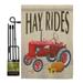 Breeze Decor BD-HA-GS-113075-IP-BO-D-US18-WA 13 x 18.5 in. Hay Rides Fall Harvest & Autumn Vertical Double Sided Mini Garden Flag Set with Banner Pole