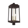 Livex Lighting - Oslo - 3 Light Outdoor Post Top Lantern in Mid Century Modern