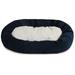 Majestic Pet Sherpa Villa Velvet Bagel Pet Bed for Dogs Calming Dog Bed Washable Medium Navy Blue