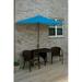 Blue Star Group Terrace Mates Adena All-Weather Wicker Java Color Table Set w/ 9 -Wide OFF-THE-WALL BRELLA - Blue Olefin Canopy