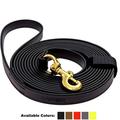 Viper - Biothane K9 Working Dog Leash Waterproof Lead for Tracking Training Schutzhund Odor-Proof Long Line with Solid Brass Snap for Puppy Medium and Large Dogs(Black: W: 3/8 | L: 20 ft)