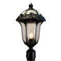 Home Decorative Rose Garden F-3710-BLK-SG Large Post Mount Light with Seedy Glass