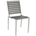 Cortesi Home Tarou Stainless Steel Outdoor Chair in Slate Grey Poly Resin Brushed Nickel Finish (Set of 2)