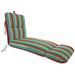 Jordan Manufacturing 74 x 22 Covert Fiesta Multicolor Stripe Rectangular Outdoor Chaise Lounge Cushion with Ties and Hanger Loop