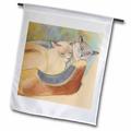 3dRose Cats two cats Tonkinese cats cuddling pastel painting pet portrait cats cat bed - Garden Flag 18 by 27-inch