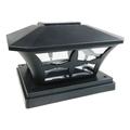 iGlow 1 Pack Black Outdoor Garden 6 x 6 Solar SMD LED Post Deck Cap Square Fence Light Landscape Lamp PVC Vinyl Wood