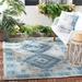 SAFAVIEH Courtyard Davin Aztec Indoor/Outdoor Area Rug 9 x 12 Light Grey/Blue