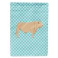 Carolines Treasures BB8000GF Charolais Cow Blue Check Flag Garden Size Small multicolor