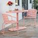 Monica Outdoor 3 Piece Iron Bistro Set Matte Coral