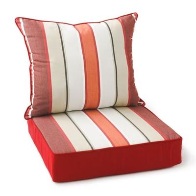 Walmart For Better Homes And Gardens 2 Piece Striped Outdoor Lounge Chair Cushion Red And White 24 X 24 Accuweather Shop