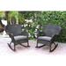 Jeco Windsor Resin Wicker Outdoor Rocking Chair - Set of 2