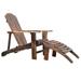 Outsunny Outdoor Patio Lounge Wooden Adirondack Chair with Ottoman