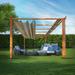 Paragon Outdoor 11 x 11 Florence Aluminum Pergola in Canadian Cedar Wood Grain Finish with Sand Convertible Canopy