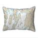 Betsy Drake North Hero Island No. 2 - VT Nautical Map Large Corded Indoor & Outdoor Pillow