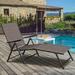 Patiojoy Chaise Lounge Adjustable Patio Poolside Recliner Chair Outdoor Steel Tan