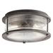 2 Light Outdoor Flush Mount With Lodge/Country/Rustic Inspirations 6 Inches Tall By 12 Inches Wide Kichler Lighting 49669Wzc