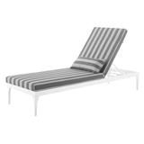 Modern Contemporary Urban Design Outdoor Patio Balcony Garden Furniture Lounge Chair Chaise Fabric Metal Steel White Grey Gray