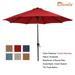 Ulax Furniture 9 Ft Outdoor Umbrella Patio Market Umbrella Aluminum with Push Button Tilt&Crank Sunbrella Fabric Umbrella Cover Included Jockey Red