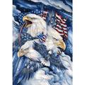 Toland Home Garden Fierce Allegiance Eagle Patriotic Flag Double Sided 28x40 Inch